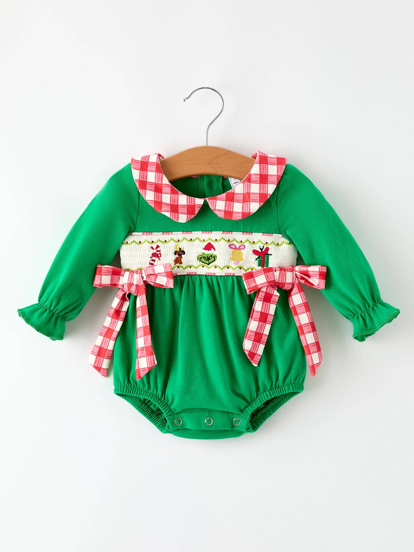 Grinch Baby Girls Romper