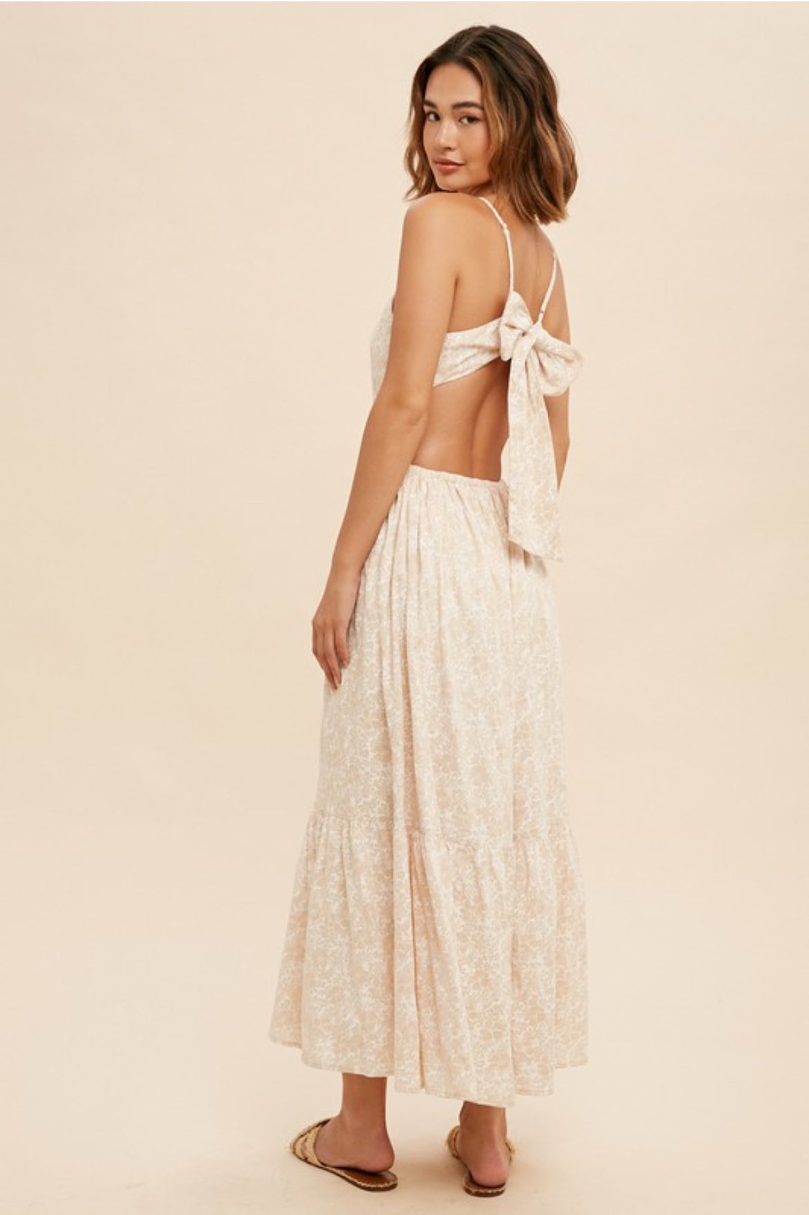 Cutout Bow Back Maxi Dress
