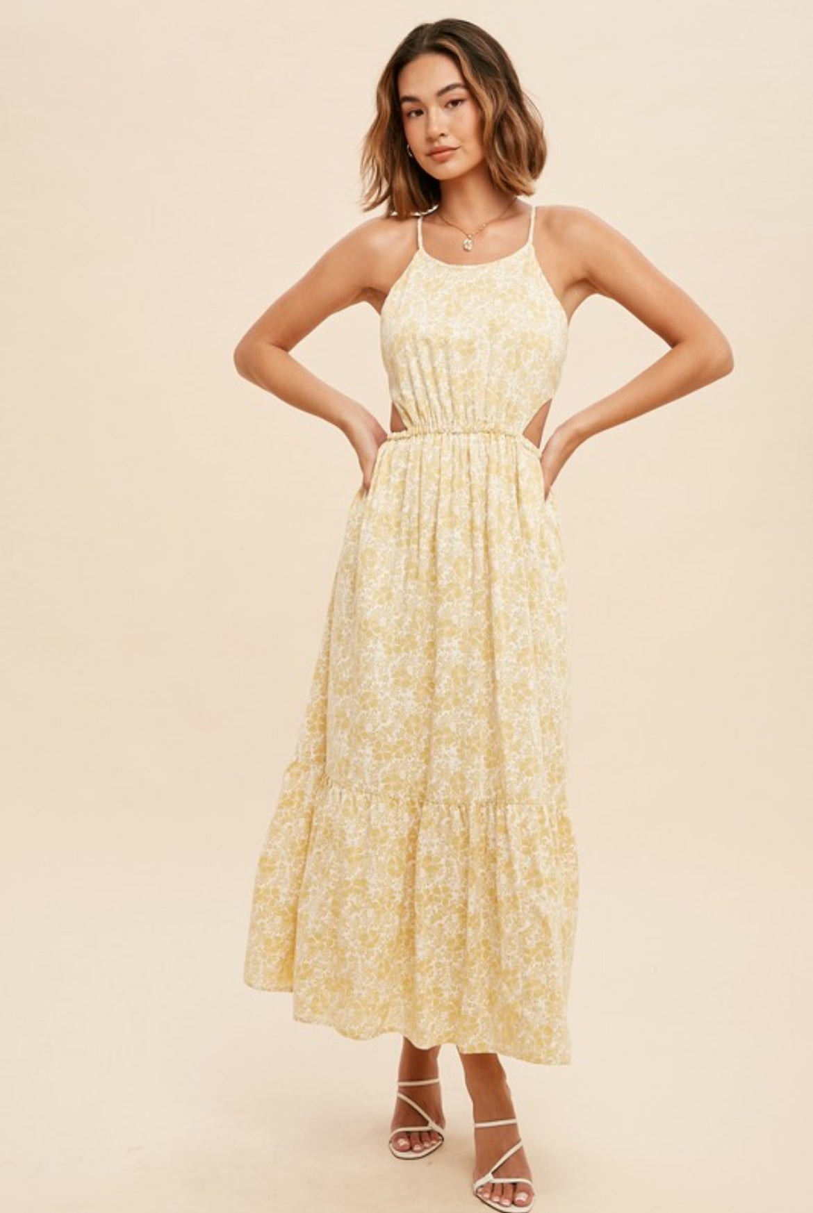 Cutout Bow Back Maxi Dress