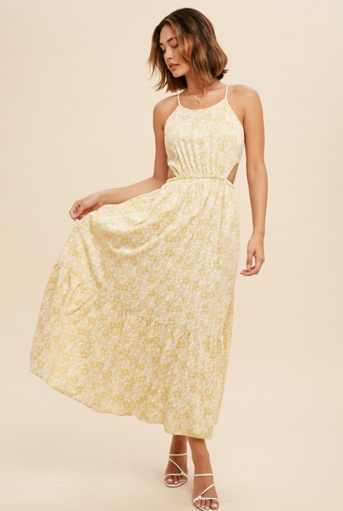Cutout Bow Back Maxi Dress