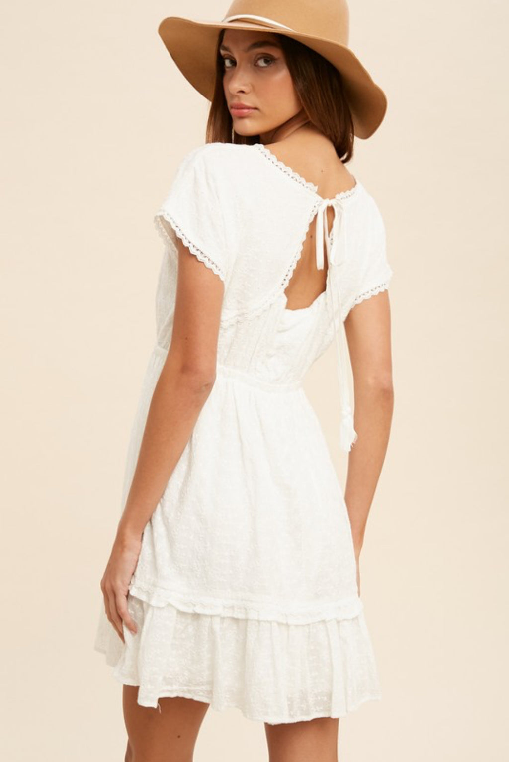 Lace Trim Mini Dress