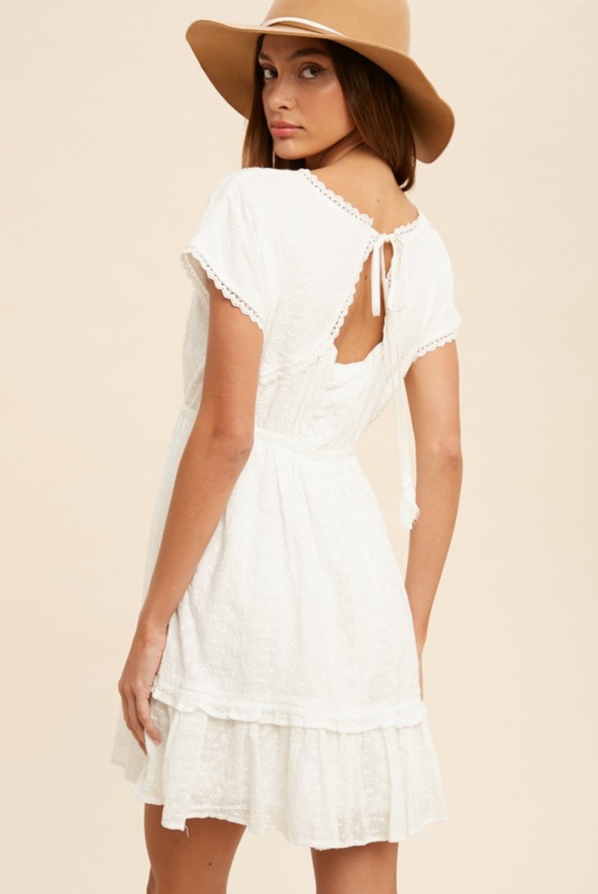 Lace Trim Mini Dress