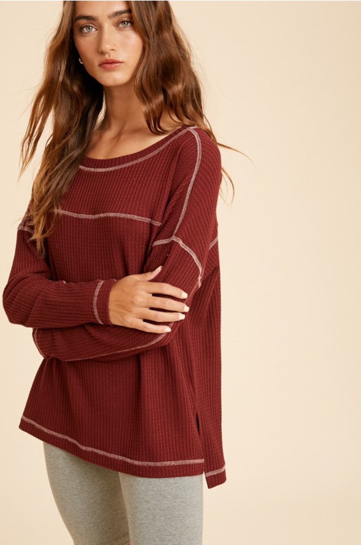Stitch Waffle Knit Top