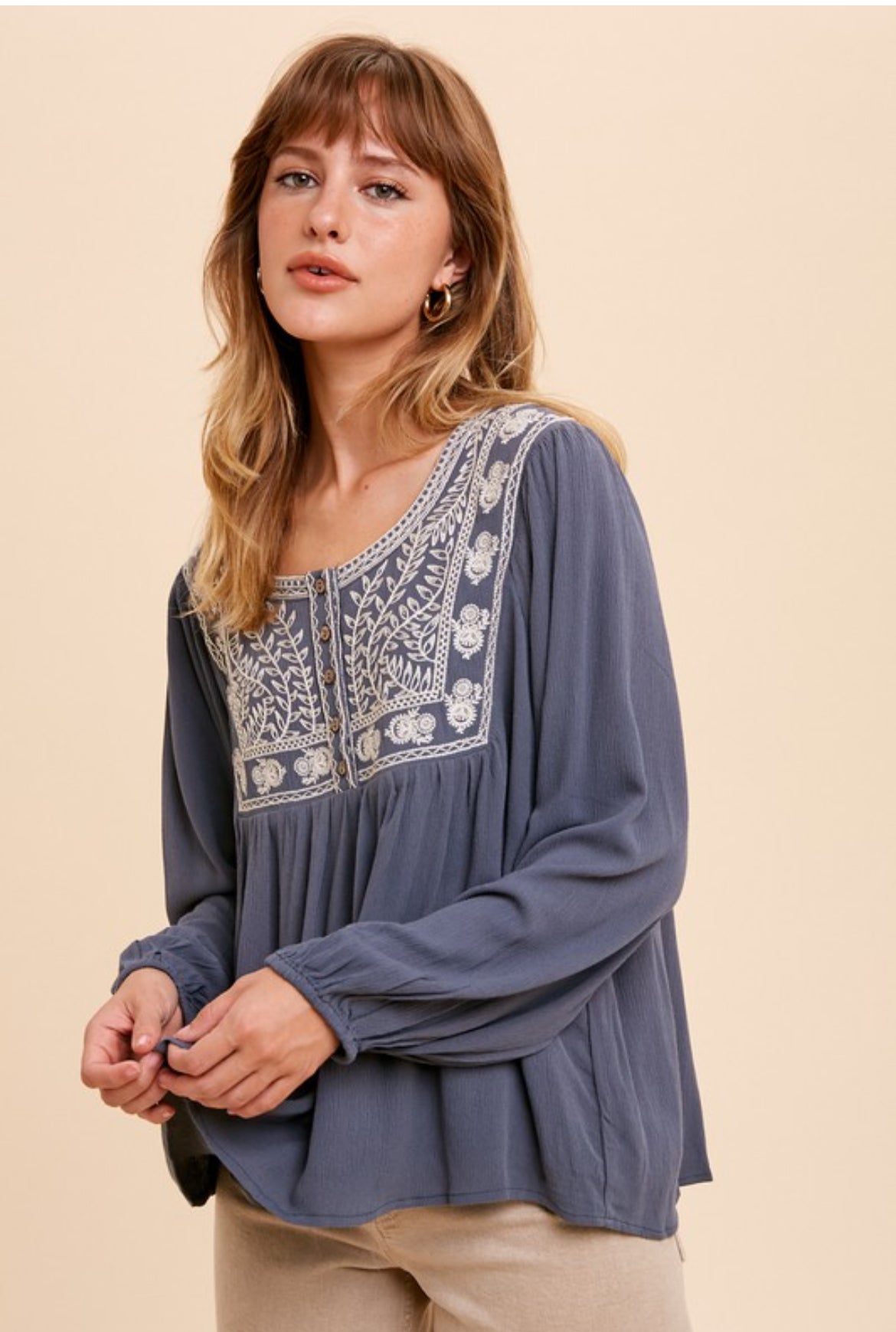 Embroidered Boho Top