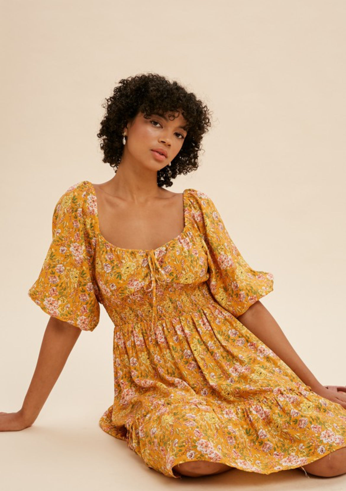 Sweetheart Floral Mini Dress