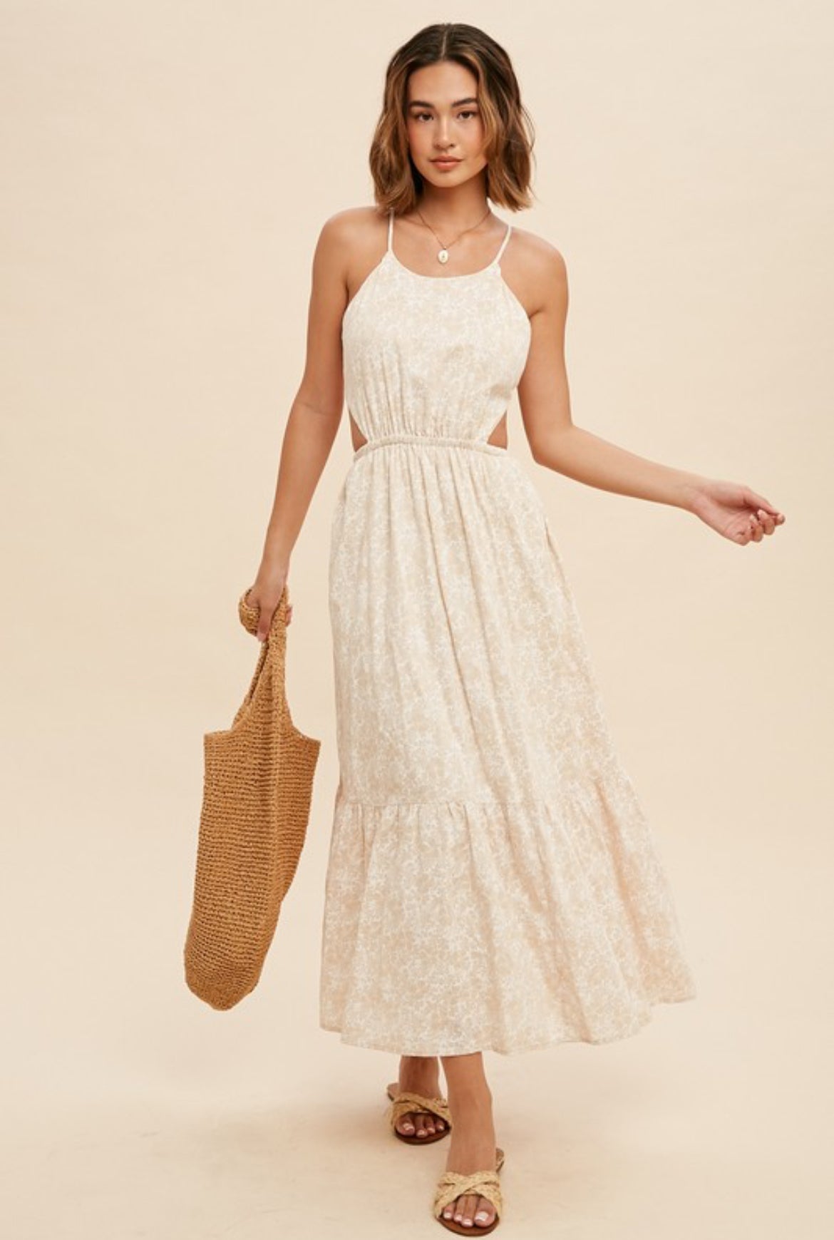 Cutout Bow Back Maxi Dress