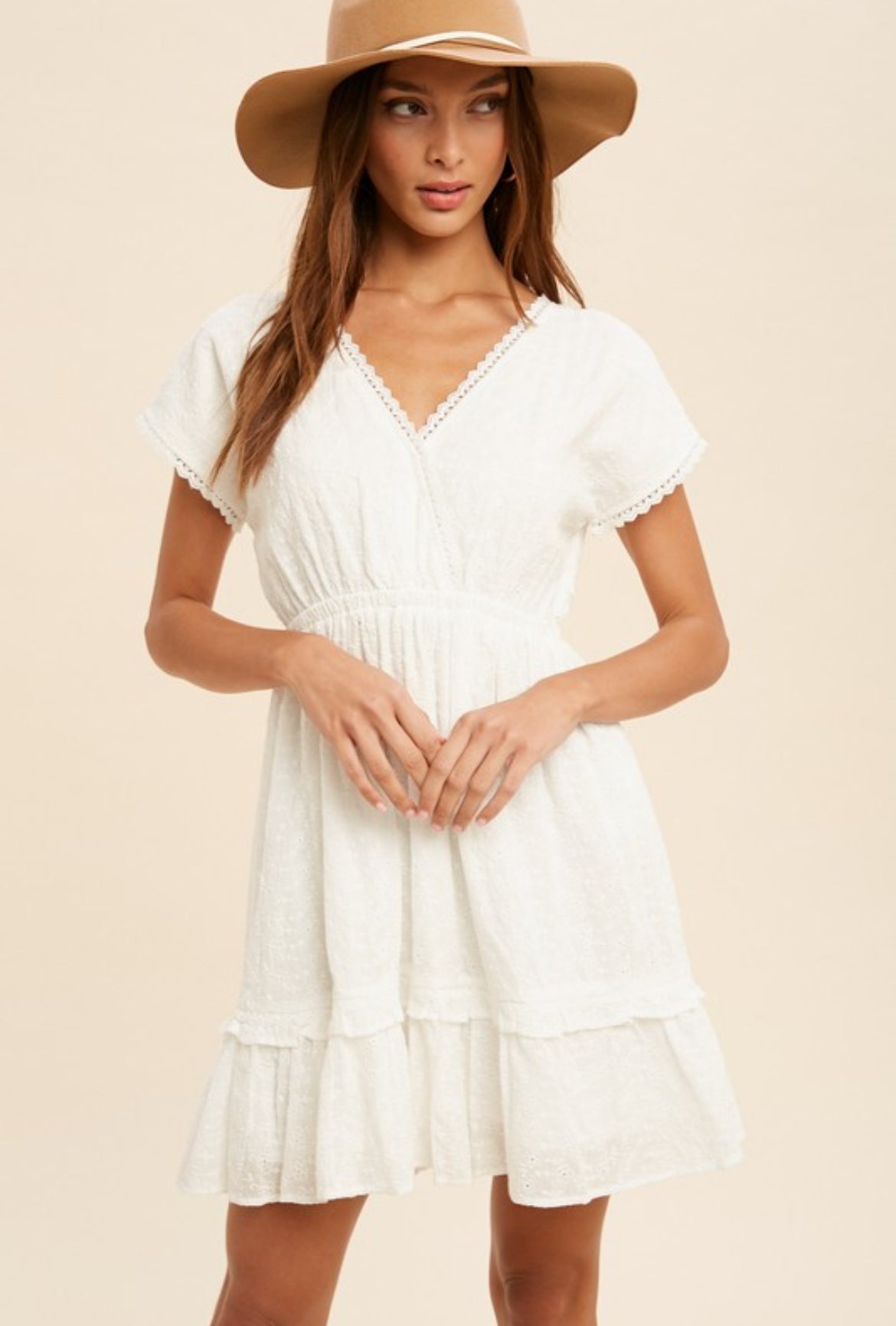 Lace Trim Mini Dress
