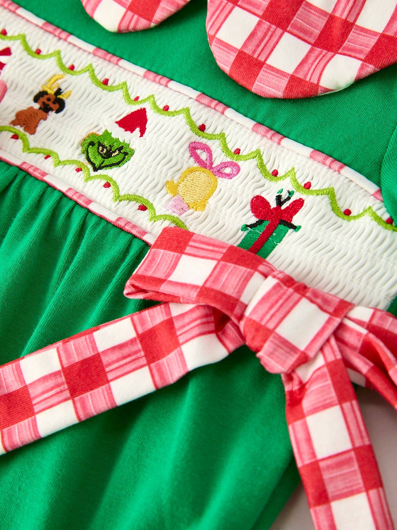 Grinch Baby Girls Romper